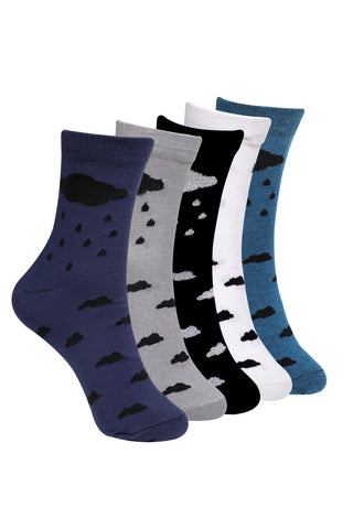 Men's and Women's self design Cotton Ankle Length Socks ( Pack of 5) 50