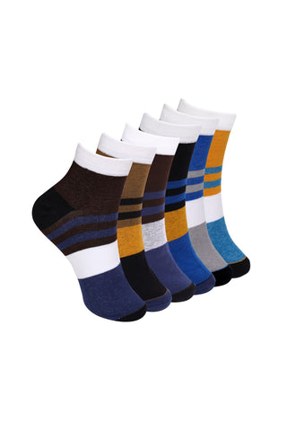 Men's and Women's Colourful Cotton Ankle Length Socks ( Pack of 6)Sock-a-Thon Marathon for the Softest Socks