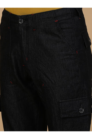 Rugged Cargo Denim Men's Utility Jeans