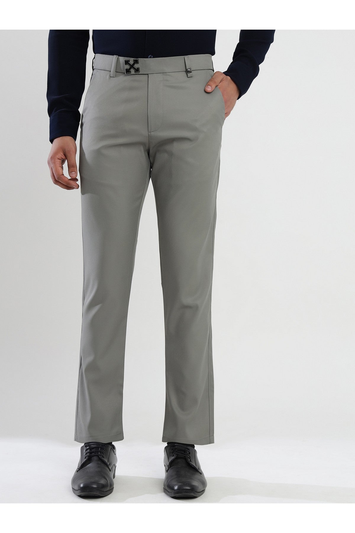 Elegant Men's Viscose Formal Trousers - Perfect for Professional Wear