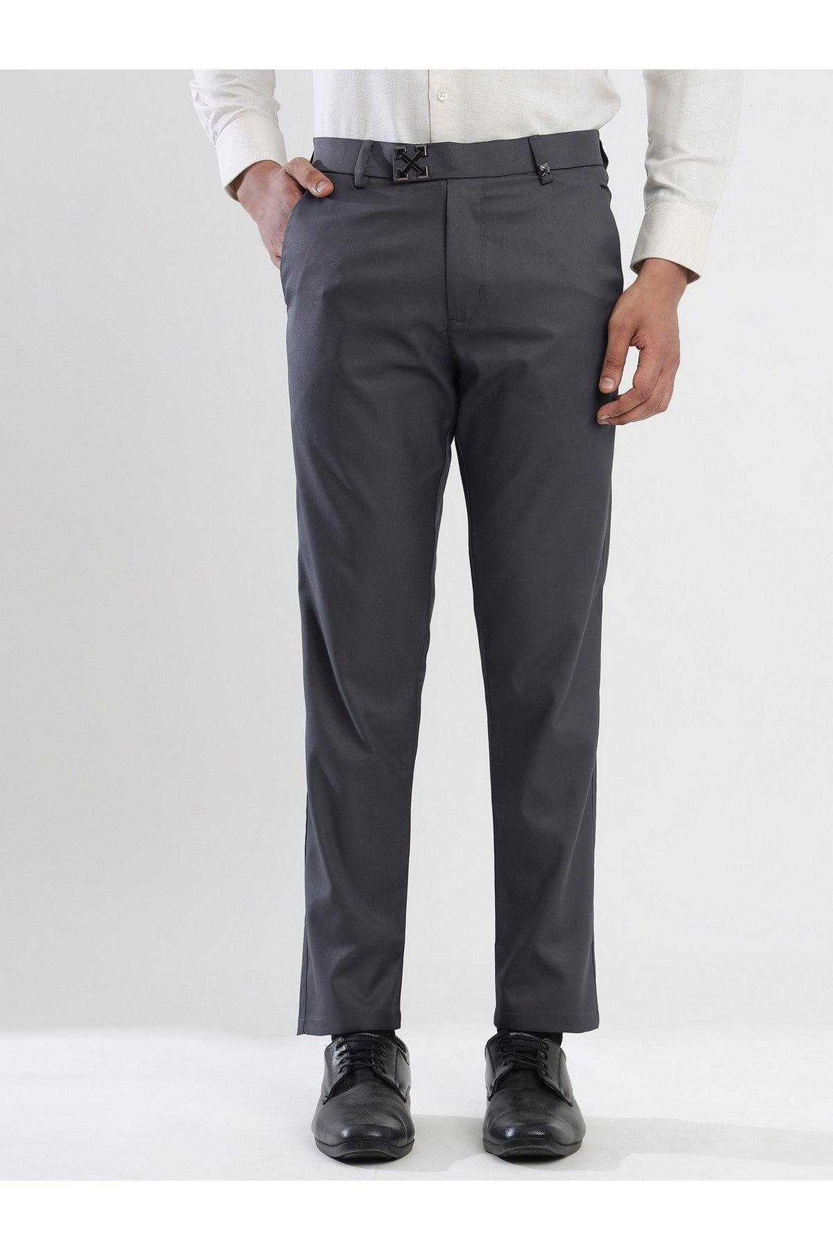 Elegant Men's Viscose Formal Trousers - Premium Comfort and Style