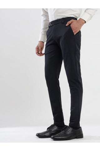 Men's Navy Blue Viscose Imported Formal Trousers