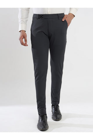 Men's Gray Viscose Imported Formal Trousers