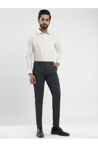 Men's Gray Viscose Imported Formal Trousers