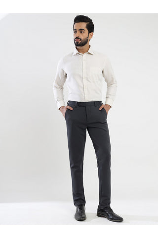 Men's Grey Viscose Imported Formal Trousers