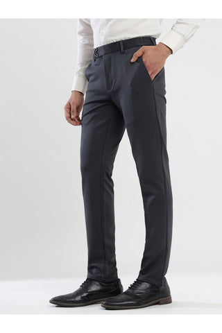 Men's Grey Viscose Imported Formal Trousers