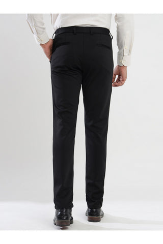 Men's Black Viscose Imported Formal Trousers