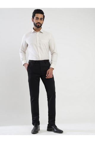 Men's Black Viscose Imported Formal Trousers