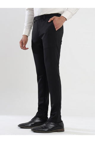 Men's Black Viscose Imported Formal Trousers