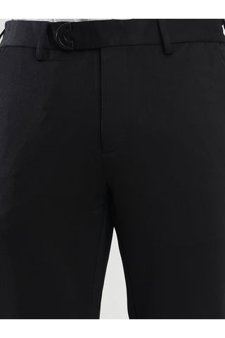 Men's Black Viscose Imported Formal Trousers