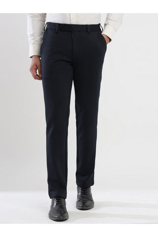 Men's Navy Blue Viscose Imported Formal Trousers