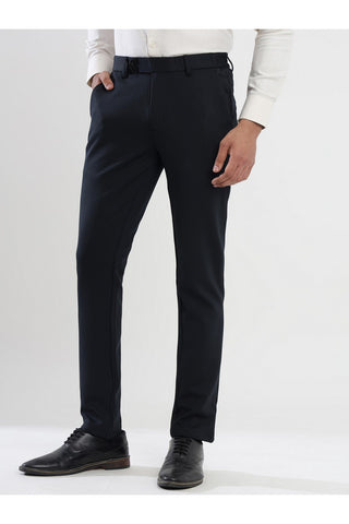 Men's Navy Blue Viscose Imported Formal Trousers