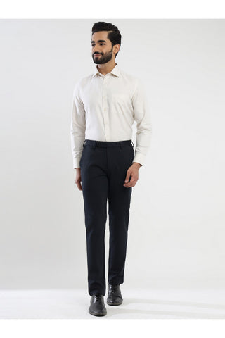 Men's Navy Blue Viscose Imported Formal Trousers