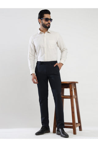 Men's Navy Blue Viscose Imported Formal Trousers