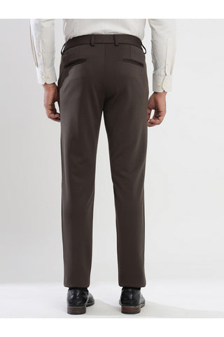 Men's Brown Viscose Imported Formal Trousers