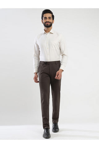 Men's Brown Viscose Imported Formal Trousers