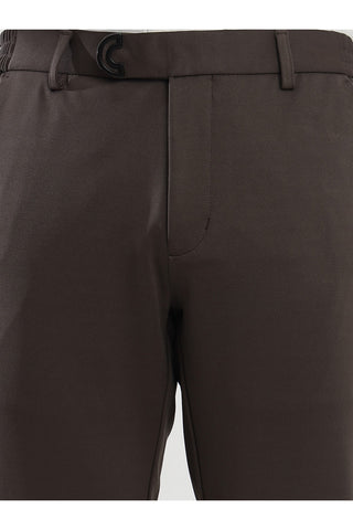 Men's Brown Viscose Imported Formal Trousers