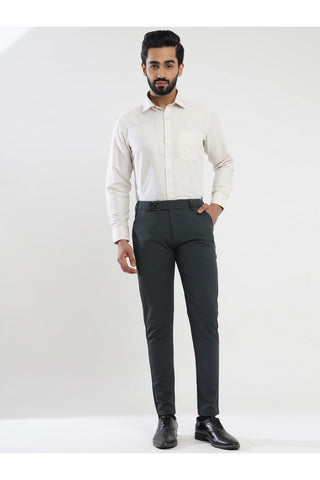 Men's Grey Viscose Imported Formal Trousers