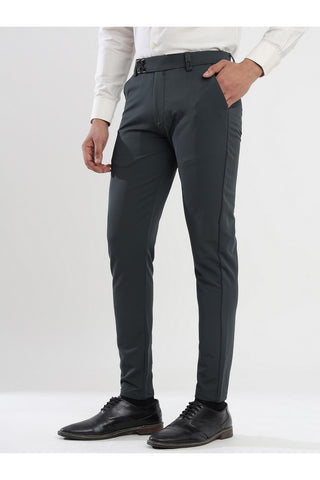 Men's Grey Viscose Imported Formal Trousers