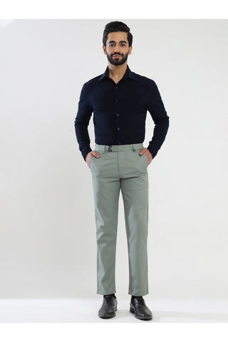 Men's Grey Viscose Imported Formal Trousers