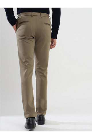 Men's Khakhi Viscose Imported Formal Trousers