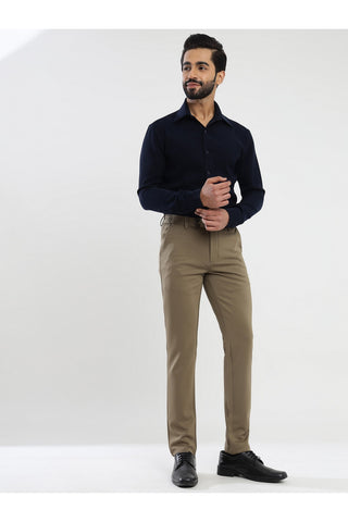 Men's Khakhi Viscose Imported Formal Trousers