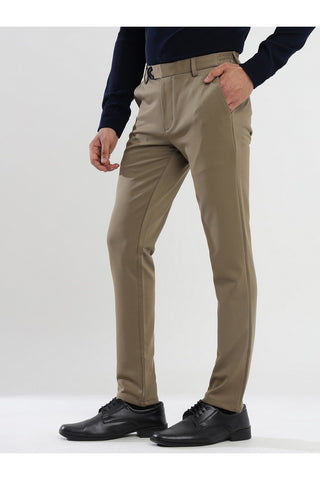 Men's Khakhi Viscose Imported Formal Trousers