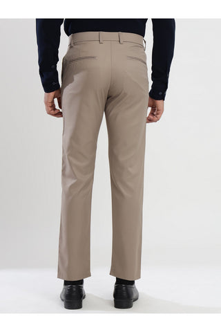 Men's Khakhi Viscose Imported Formal Trousers