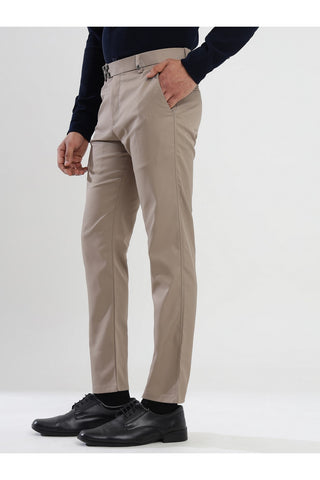 Men's Khakhi Viscose Imported Formal Trousers