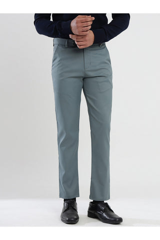 Men's Grey Viscose Imported Formal Trousers