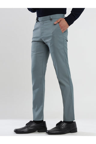 Men's Grey Viscose Imported Formal Trousers