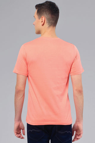 Shell Pink Men Half Sleeve Pure Cotton Round Neck T-Shirt