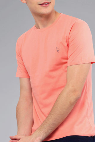 Shell Pink Men Half Sleeve Pure Cotton Round Neck T-Shirt