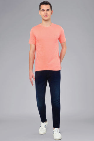 Shell Pink Men Half Sleeve Pure Cotton Round Neck T-Shirt