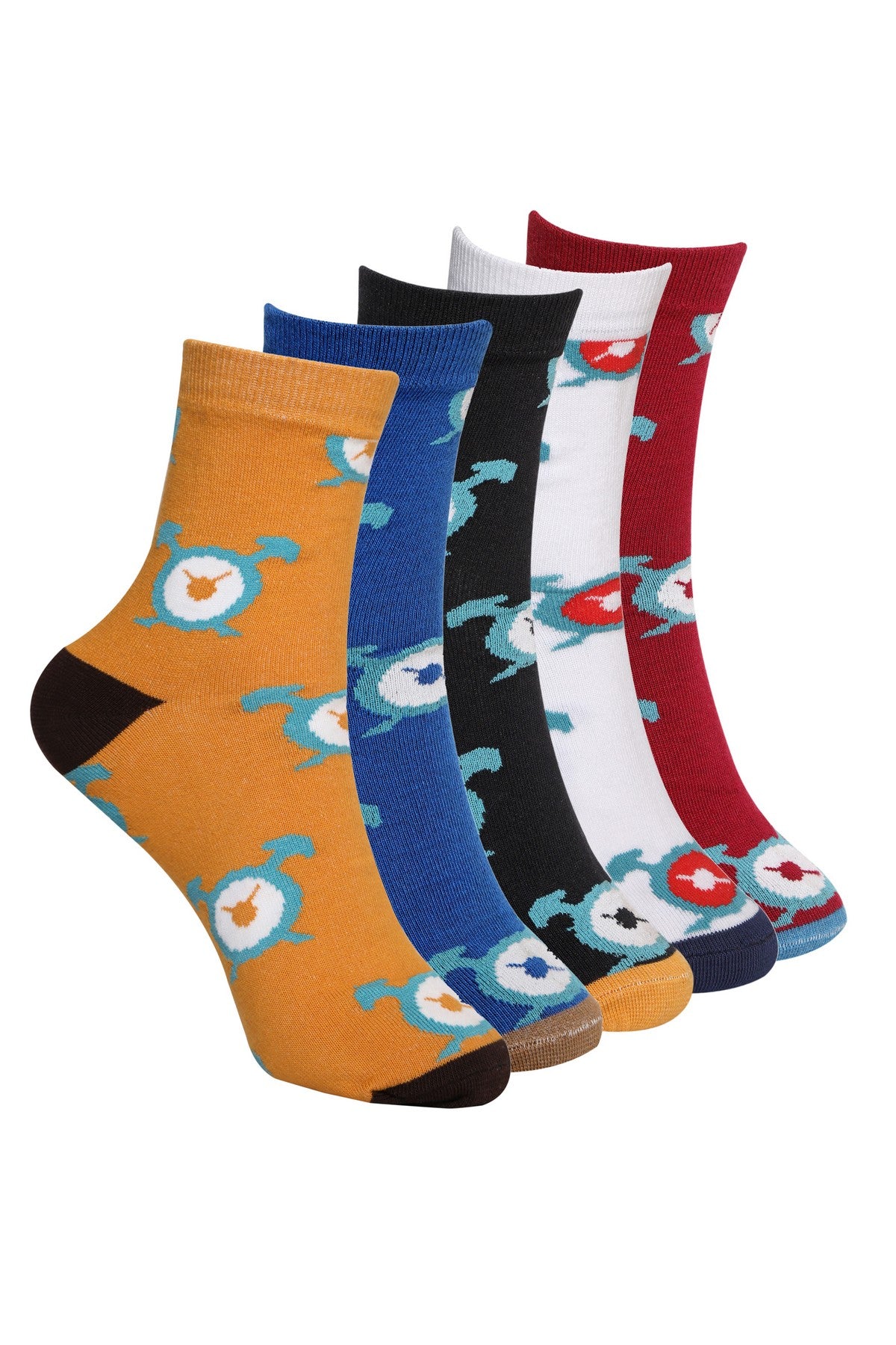 Men's and Women's Graphic Print  Cotton Ankle Length Socks ( Pack of 5 Pair )