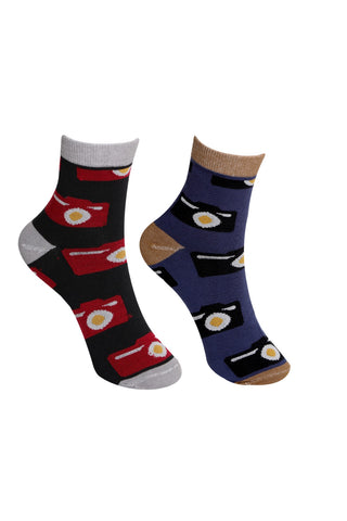 Men's and Women's  Ankle Length Socks ( Pack of 2 Pair )Sock It to Me Fun and Funky Designs for All Ages