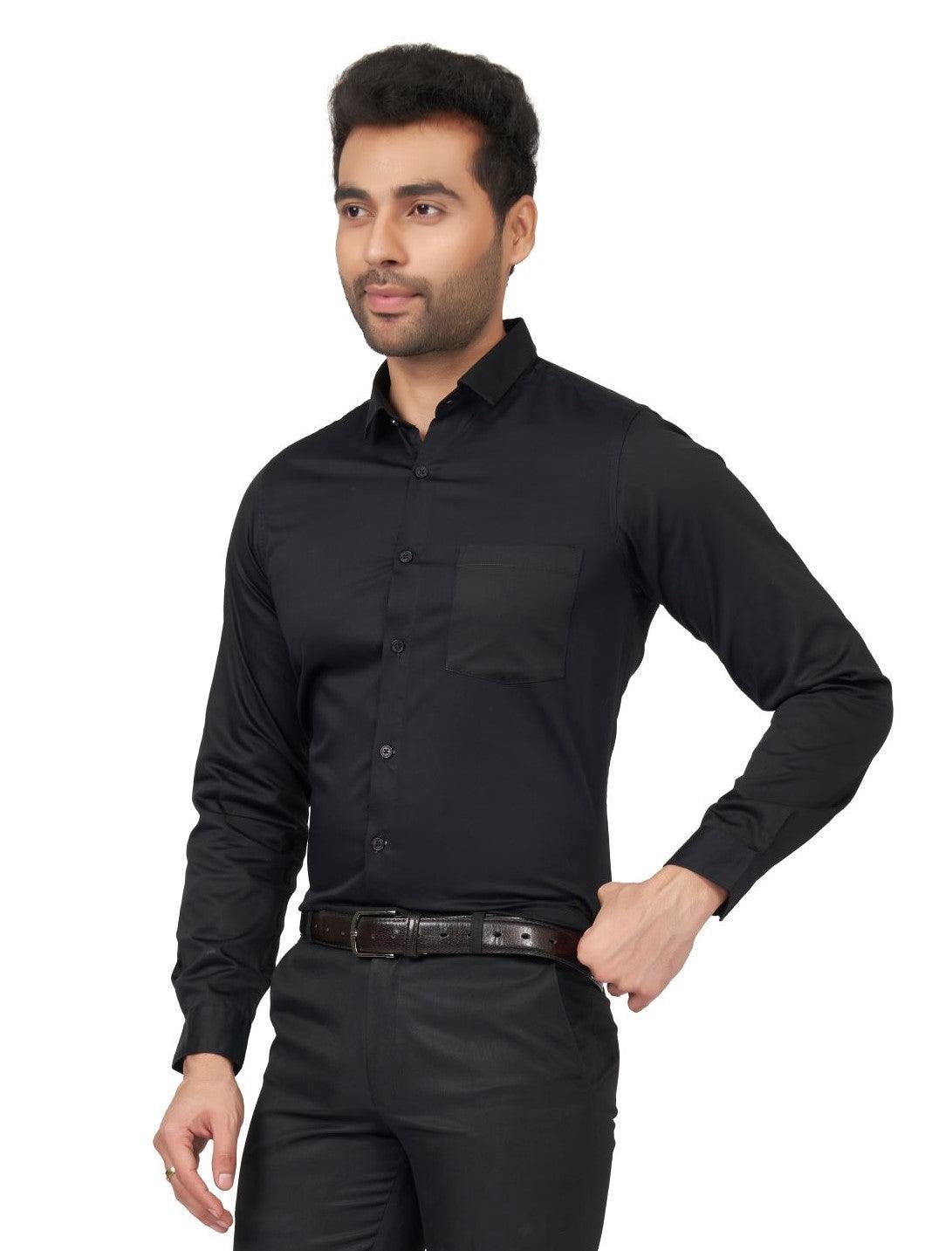 latest Men Slim Fit Cotton Satin Formal Shirt - Manticore 