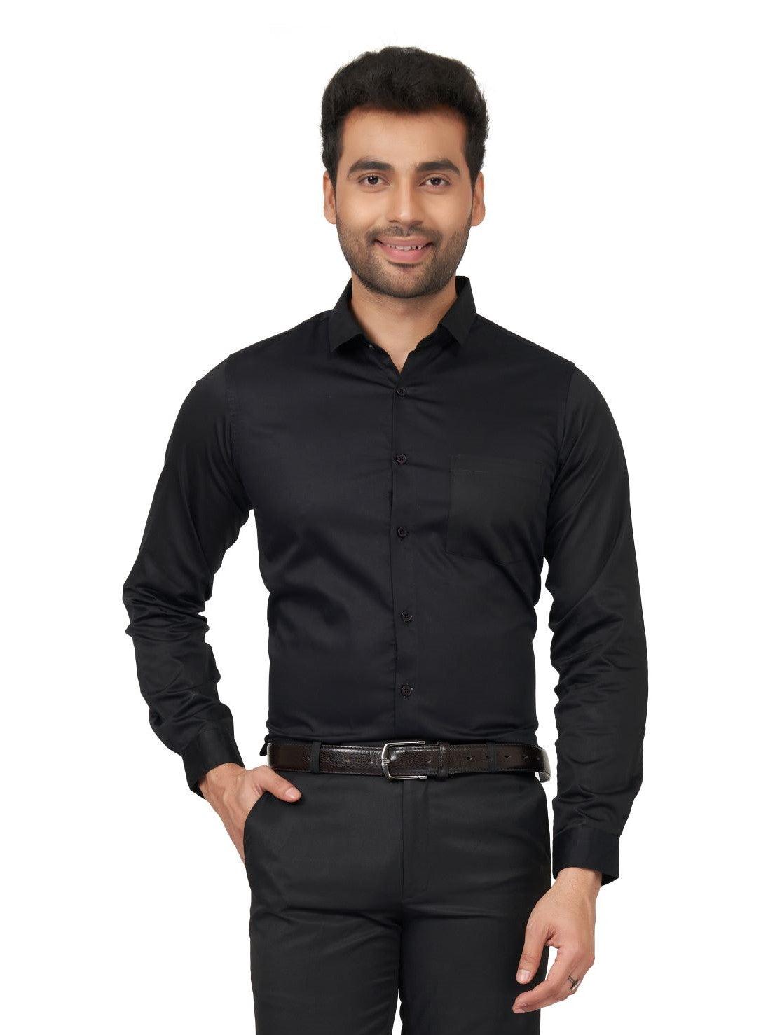 latest Men Slim Fit Cotton Satin Formal Shirt - Manticore 