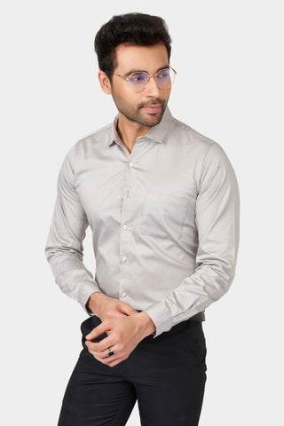 latest Men Slim Fit Cotton Satin Formal Shirt - Manticore 