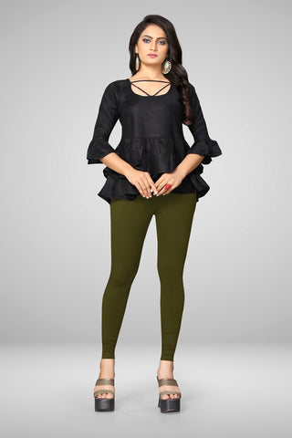 Mahendi Cotton Lycra Ankle Length Leggings for women & girls