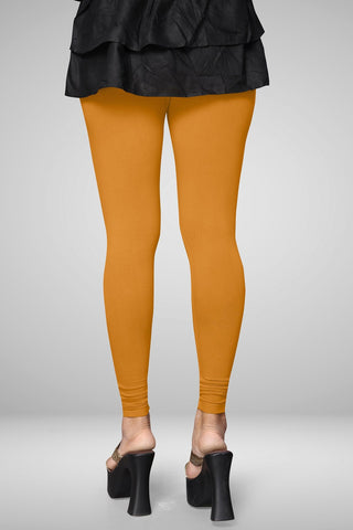 Mustard Cotton Lycra Ankle Length Leggings for women & girls