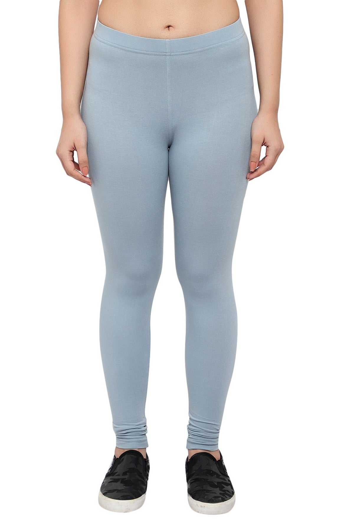 SKY GREY Cotton Lycra Ankle Length Leggings for women & girls