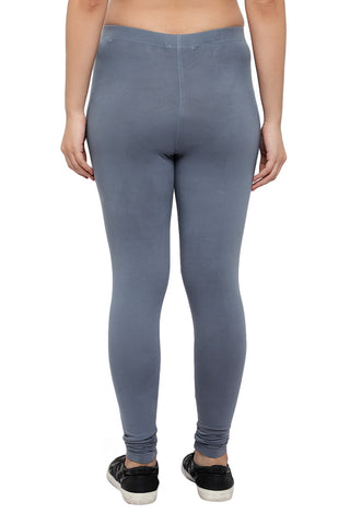 GREY Cotton Lycra Ankle Length Leggings for women & girls