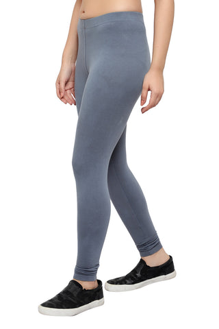 GREY Cotton Lycra Ankle Length Leggings for women & girls