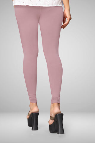 Dusty Rose  Cotton Lycra Ankle Length Leggings for women & girls