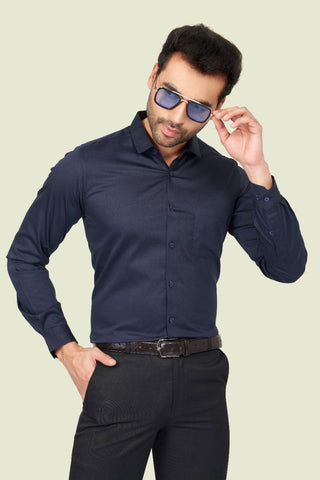 latest Men Slim Fit Cotton Satin Formal Shirt - Manticore 