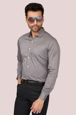 latest Men Slim Fit Cotton Satin Formal Shirt - Manticore 