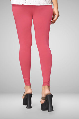 DARK PINK Cotton Lycra Ankle Length Leggings for women & girls